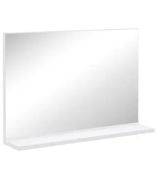 Espejo de Baño de Pared con Estante Abierto Estilo Moderno para Entrada Pasillo 60x12x40 cm Blanco