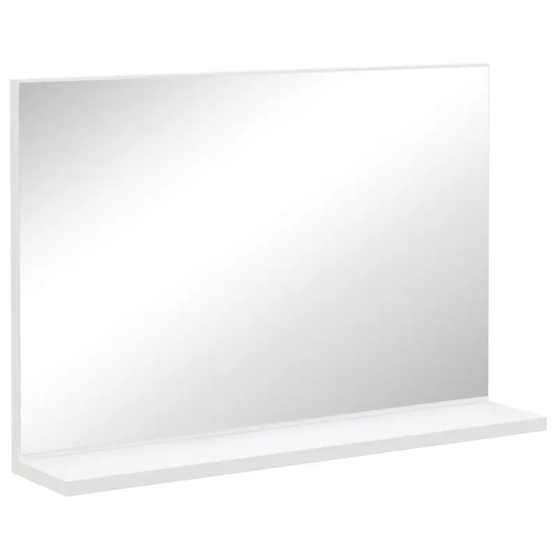Espejo de Baño de Pared con Estante Abierto Estilo Moderno para Entrada Pasillo 60x12x40 cm Blanco Espejo de Baño de Pared con Estante Abierto Estilo Moderno para Entrada Pasillo 60x12x40 cm Blanco