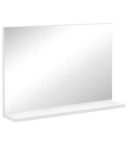Espejo de Baño de Pared con Estante Abierto Estilo Moderno para Entrada Pasillo 60x12x40 cm Blanco