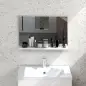 Espejo de Baño de Pared con Estante Abierto Estilo Moderno para Entrada Pasillo 60x12x40 cm Blanco Espejo de Baño de Pared con Estante Abierto Estilo Moderno para Entrada Pasillo 60x12x40 cm Blanco