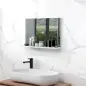 Espejo de Baño de Pared con Estante Abierto Estilo Moderno para Entrada Pasillo 60x12x40 cm Blanco Espejo de Baño de Pared con Estante Abierto Estilo Moderno para Entrada Pasillo 60x12x40 cm Blanco