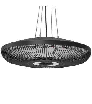 Calefactor por Infrarrojos Terraza Colgante 2000 W con Luz LED Control por Táctil/Mando 2 Niveles Calor y Temporizador