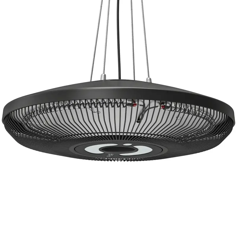 Calefactor por Infrarrojos Terraza Colgante 2000 W con Luz LED Control por Táctil/Mando 2 Niveles Calor y Temporizador