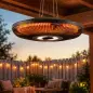 Calefactor por Infrarrojos Terraza Colgante 2000 W con Luz LED Control por Táctil/Mando 2 Niveles Calor y Temporizador