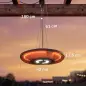 Calefactor por Infrarrojos Terraza Colgante 2000 W con Luz LED Control por Táctil/Mando 2 Niveles Calor y Temporizador