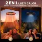 Calefactor por Infrarrojos Terraza Colgante 2000 W con Luz LED Control por Táctil/Mando 2 Niveles Calor y Temporizador