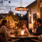 Calefactor por Infrarrojos Terraza Colgante 2000 W con Luz LED Control por Táctil/Mando 2 Niveles Calor y Temporizador