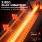 Calefactor por Infrarrojos Terraza 3000 W IP65 9 Niveles Calor Temporizador 24 H Control Táctil/Remoto Pantalla LED