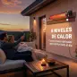 Calefactor por Infrarrojos Terraza 3000 W IP65 9 Niveles Calor Temporizador 24 H Control Táctil/Remoto Pantalla LED