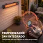 Calefactor por Infrarrojos Terraza 3000 W IP65 9 Niveles Calor Temporizador 24 H Control Táctil/Remoto Pantalla LED