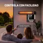 Calefactor por Infrarrojos Terraza 3000 W IP65 9 Niveles Calor Temporizador 24 H Control Táctil/Remoto Pantalla LED