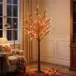 Árbol de Abedul Artificial 150 cm con 96 Luces LED Blanco Cálido Bayas Rojas Temporizador y 12 Ramas Flexibles Marrón Árbol de Abedul Artificial 150 cm con 96 Luces LED Blanco Cálido Bayas Rojas Temporizador y 12 Ramas Flexibles Marrón