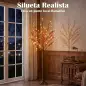 Árbol de Abedul Artificial 150 cm con 96 Luces LED Blanco Cálido Bayas Rojas Temporizador y 12 Ramas Flexibles Marrón Árbol de Abedul Artificial 150 cm con 96 Luces LED Blanco Cálido Bayas Rojas Temporizador y 12 Ramas Flexibles Marrón