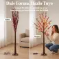 Árbol de Abedul Artificial 150 cm con 96 Luces LED Blanco Cálido Bayas Rojas Temporizador y 12 Ramas Flexibles Marrón Árbol de Abedul Artificial 150 cm con 96 Luces LED Blanco Cálido Bayas Rojas Temporizador y 12 Ramas Flexibles Marrón