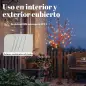 Árbol de Abedul Artificial 150 cm con 96 Luces LED Blanco Cálido Bayas Rojas Temporizador y 12 Ramas Flexibles Marrón Árbol de Abedul Artificial 150 cm con 96 Luces LED Blanco Cálido Bayas Rojas Temporizador y 12 Ramas Flexibles Marrón