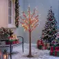 Árbol de Abedul Artificial 150 cm con 96 Luces LED Blanco Cálido Bayas Rojas Temporizador y 12 Ramas Flexibles Marrón Árbol de Abedul Artificial 150 cm con 96 Luces LED Blanco Cálido Bayas Rojas Temporizador y 12 Ramas Flexibles Marrón