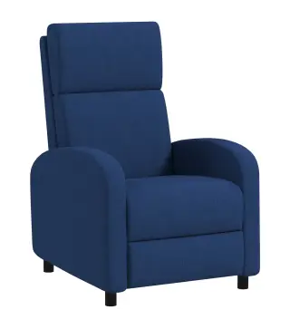 Sillón Relax Reclinable hasta 160° Sofá Reclinable Moderno con Reposapiés Soporta hasta 120 kg 64x86x102 cm Azul Oscuro