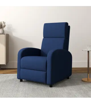 Sillón Relax Reclinable hasta 160° Sofá Reclinable Moderno con Reposapiés Soporta hasta 120 kg 64x86x102 cm Azul Oscuro