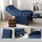 Sillón Relax Reclinable hasta 160° Sofá Reclinable Moderno con Reposapiés Soporta hasta 120 kg 64x86x102 cm Azul Oscuro