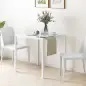 Mesa de Comedor de Cristal Mesa de Cocina Cuadrada para 4 Personas con Patas de Metal para Salón 75x75x75 cm Blanco Mesa de Comedor de Cristal Mesa de Cocina Cuadrada para 4 Personas con Patas de Metal para Salón 75x75x75 cm Blanco