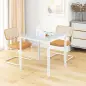 Mesa de Comedor de Cristal Mesa de Cocina Cuadrada para 4 Personas con Patas de Metal para Salón 75x75x75 cm Blanco Mesa de Comedor de Cristal Mesa de Cocina Cuadrada para 4 Personas con Patas de Metal para Salón 75x75x75 cm Blanco