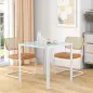 Mesa de Comedor de Cristal Mesa de Cocina Cuadrada para 4 Personas con Patas de Metal para Salón 75x75x75 cm Blanco Mesa de Comedor de Cristal Mesa de Cocina Cuadrada para 4 Personas con Patas de Metal para Salón 75x75x75 cm Blanco
