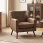 Sillón Relax Sofá Individual de PU Cojín de Asiento con Muelles Respaldo Acolchado Patas de Madera 72x76x80 cm Marrón Sillón Relax Sofá Individual de PU Cojín de Asiento con Muelles Respaldo Acolchado Patas de Madera 72x76x80 cm Marrón