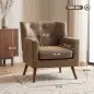 Sillón Relax Sofá Individual de PU Cojín de Asiento con Muelles Respaldo Acolchado Patas de Madera 72x76x80 cm Marrón Sillón Relax Sofá Individual de PU Cojín de Asiento con Muelles Respaldo Acolchado Patas de Madera 72x76x80 cm Marrón