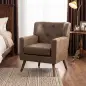 Sillón Relax Sofá Individual de PU Cojín de Asiento con Muelles Respaldo Acolchado Patas de Madera 72x76x80 cm Marrón Sillón Relax Sofá Individual de PU Cojín de Asiento con Muelles Respaldo Acolchado Patas de Madera 72x76x80 cm Marrón