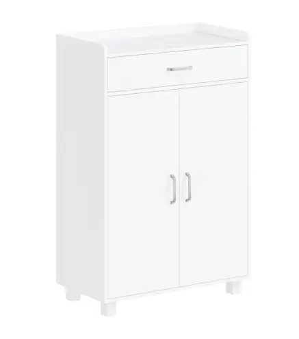 Mueble Zapatero con 1 Cajón y 5 Estantes Armario para Zapatos Estantes Ajustables 12-15 Pares 62,5x35x95 cm Blanco