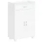 Mueble Zapatero con 1 Cajón y 5 Estantes Armario para Zapatos Estantes Ajustables 12-15 Pares 62,5x35x95 cm Blanco