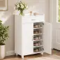 Mueble Zapatero con 1 Cajón y 5 Estantes Armario para Zapatos Estantes Ajustables 12-15 Pares 62,5x35x95 cm Blanco