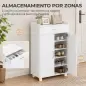 Mueble Zapatero con 1 Cajón y 5 Estantes Armario para Zapatos Estantes Ajustables 12-15 Pares 62,5x35x95 cm Blanco