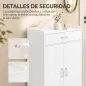 Mueble Zapatero con 1 Cajón y 5 Estantes Armario para Zapatos Estantes Ajustables 12-15 Pares 62,5x35x95 cm Blanco