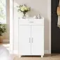 Mueble Zapatero con 1 Cajón y 5 Estantes Armario para Zapatos Estantes Ajustables 12-15 Pares 62,5x35x95 cm Blanco