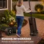 Estufa de Gas Butano 13 kW con Mesa Ø40 cm Regulación Continua del Calor Antivuelco Encendido Piezoeléctrico y Ruedas