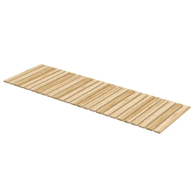Camino de Jardín de Madera 120x38 cm Pasarela Recta Enrollable para Exteriores Resistente a la Intemperie Natural Camino de Jardín de Madera 120x38 cm Pasarela Recta Enrollable para Exteriores Resistente a la Intemperie Natural