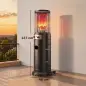 Estufa de Gas para Terraza 11 kW con Regulación Continua Rejilla Protectora Antivuelco y 2 Ruedas Negro Estufa de Gas para Terraza 11 kW con Regulación Continua Rejilla Protectora Antivuelco y 2 Ruedas Negro