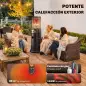 Estufa de Gas para Terraza 11 kW con Regulación Continua Rejilla Protectora Antivuelco y 2 Ruedas Negro Estufa de Gas para Terraza 11 kW con Regulación Continua Rejilla Protectora Antivuelco y 2 Ruedas Negro