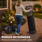 Estufa de Gas para Terraza 11 kW con Regulación Continua Rejilla Protectora Antivuelco y 2 Ruedas Negro Estufa de Gas para Terraza 11 kW con Regulación Continua Rejilla Protectora Antivuelco y 2 Ruedas Negro