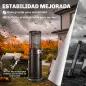 Estufa de Gas para Terraza 11 kW con Regulación Continua Rejilla Protectora Antivuelco y 2 Ruedas Negro Estufa de Gas para Terraza 11 kW con Regulación Continua Rejilla Protectora Antivuelco y 2 Ruedas Negro