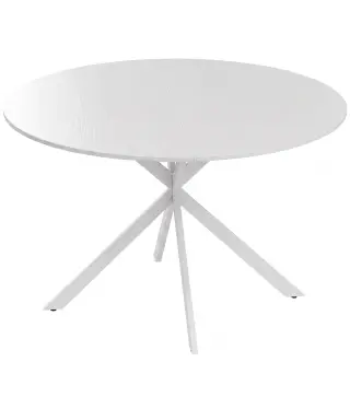 Mesa de Comedor Redonda para 4 Personas con Estructura de Acero Ø120x75 cm Blanco