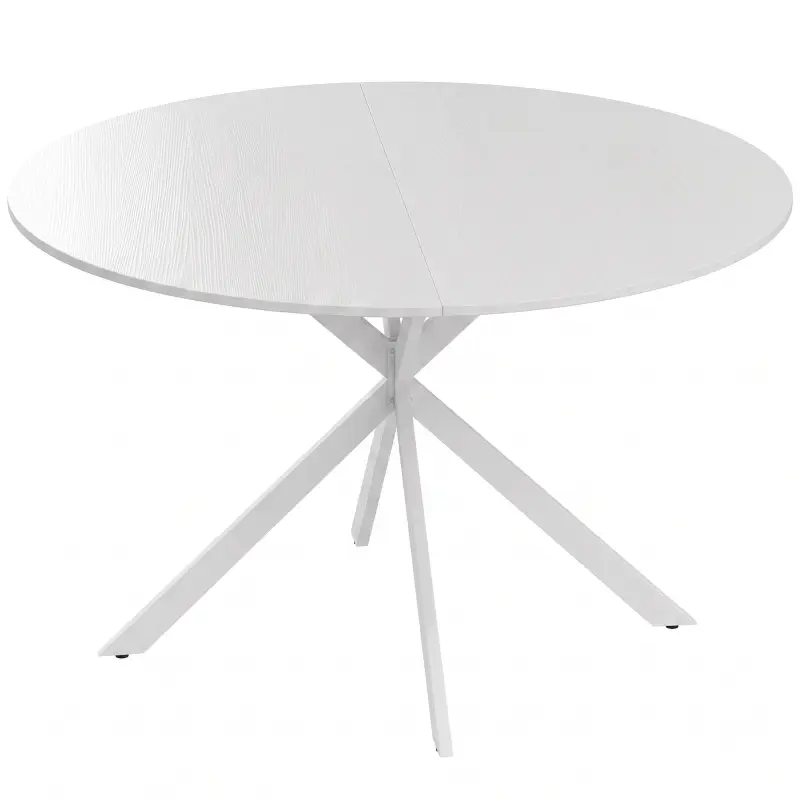 Mesa de Comedor Redonda para 4 Personas con Estructura de Acero Ø120x75 cm Blanco Mesa de Comedor Redonda para 4 Personas con Estructura de Acero Ø120x75 cm Blanco