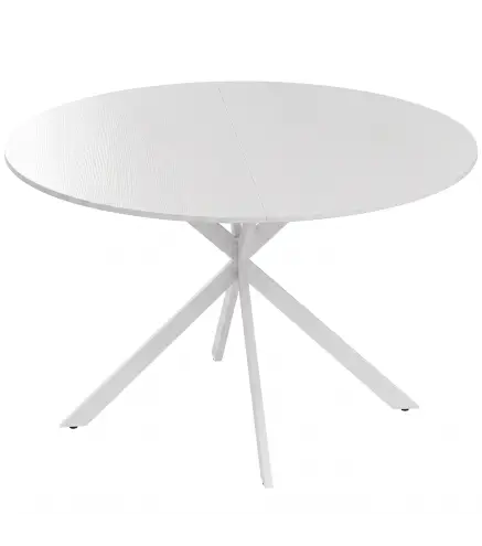 Mesa de Comedor Redonda para 4 Personas con Estructura de Acero Ø120x75 cm Blanco