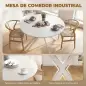 Mesa de Comedor Redonda para 4 Personas con Estructura de Acero Ø120x75 cm Blanco Mesa de Comedor Redonda para 4 Personas con Estructura de Acero Ø120x75 cm Blanco