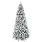 Árbol de Navidad Artificial 270 cm con 1507 Ramas Base Metálica Plegable Montaje Rápido para Salón Interior Blanco