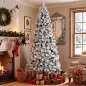 Árbol de Navidad Artificial 270 cm con 1507 Ramas Base Metálica Plegable Montaje Rápido para Salón Interior Blanco