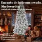 Árbol de Navidad Artificial 270 cm con 1507 Ramas Base Metálica Plegable Montaje Rápido para Salón Interior Blanco