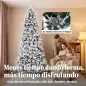 Árbol de Navidad Artificial 270 cm con 1507 Ramas Base Metálica Plegable Montaje Rápido para Salón Interior Blanco