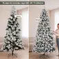 Árbol de Navidad Artificial 270 cm con 1507 Ramas Base Metálica Plegable Montaje Rápido para Salón Interior Blanco